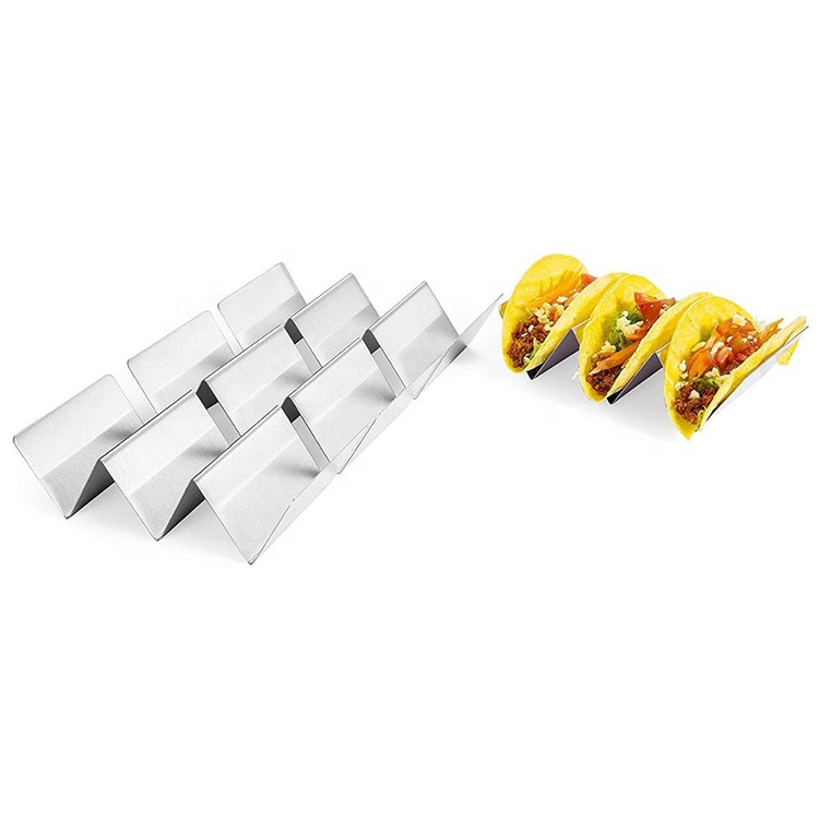 Food grade stainless steel wave shape compartment taco tray