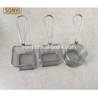 Round and Square and Rectangle Stainless Steel French chips Mini fry basket