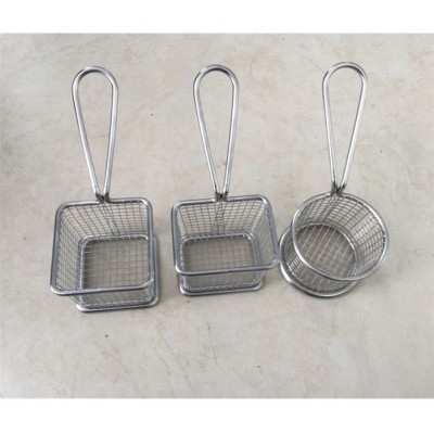 Rectangle Home Sweetie French Stainless Steel Food Serving Deep Mini Fry Basket