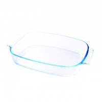 2 pcs Oven and Microwave Safe borosilicate glass bread baking tray